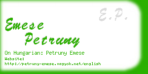 emese petruny business card
